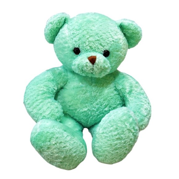 Commonwealth Mint Green Teddy Bear Plush Stuffed Animal Soft Toy 14 Inch - Picture 1 of 8